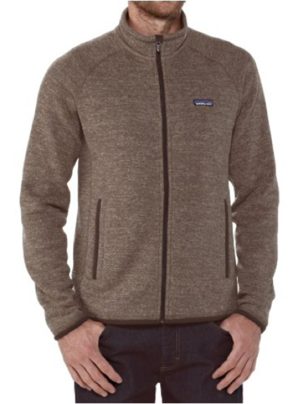 Patagonia Men's Better Sweater Full-Zip Fleece Jacket Heathered brown XL Y2K